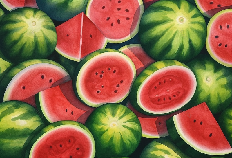 红绿色手绘手机屏保西瓜夏日插画背景,插画/手绘图,插画/手绘图库,插画/手绘图下载,插画/手绘